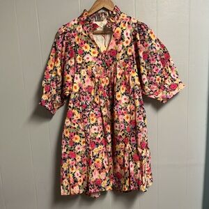 NWT Entro Colorful Floral Dress Medium